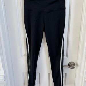 Victoria secret sport leggings.  Black with sparkle silver side stripe. Medium.